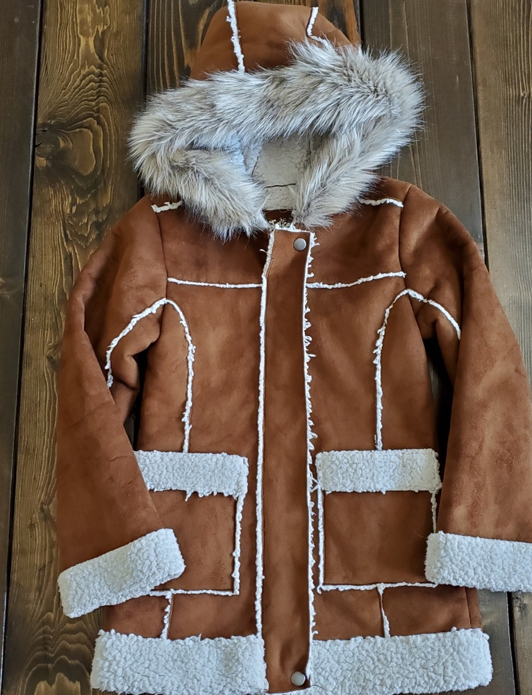 Girls Justice Suede/Faux Fur Coat